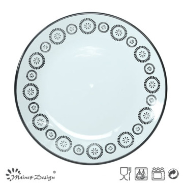 Schwarzer Kreis-Entwurfs-weißer Teller